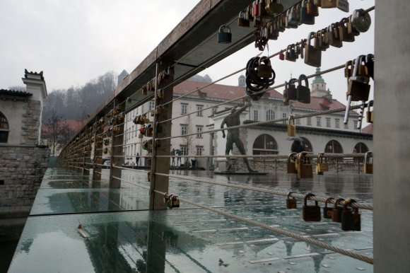 Slovenya Ljubljana kilitler köprü