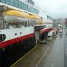 Hurtigruten Bergen Terminali'ne yaklaşık yarım saat gecikmeli vardık.