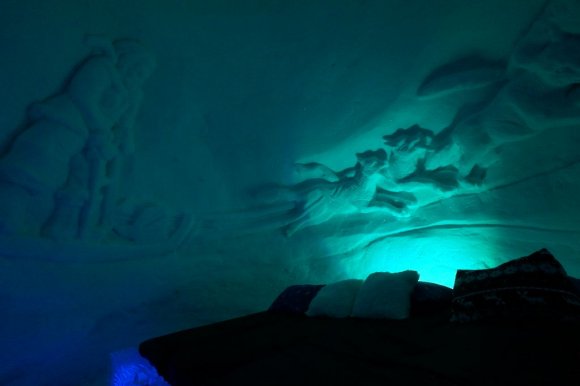 Kirkenes snow hotel, buz otel odası, tema noel baba