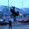 Tromso'de bir balıkçı heykeli...