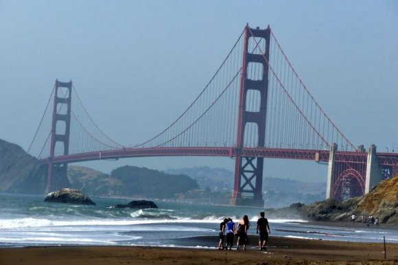 Baker Beach'te yürüyüş