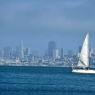 Sausalito'den San Francisco Downtown görüntüsü.