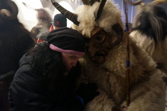 Krampustreiben festivali, Obertraun, Avusturya.