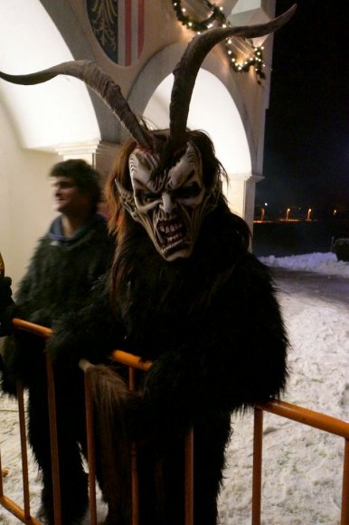 Krampustreiben festivali, Obertraun, Avusturya.