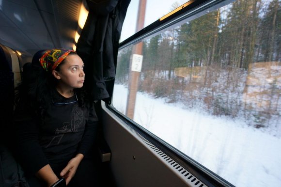 Hallstatt yolunda tren yolculuğu.