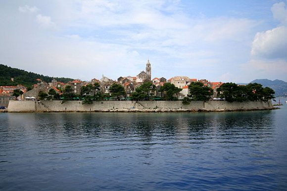 Feribottan Korcula adası.