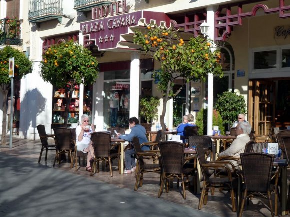 Nerja'da bir cafe.