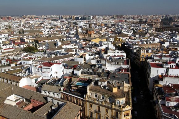 Giralda'nın tepesinden Sevilla manzaraları.