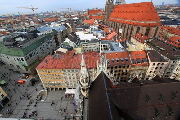 Marienplatz, Frauenkirche, Münih.