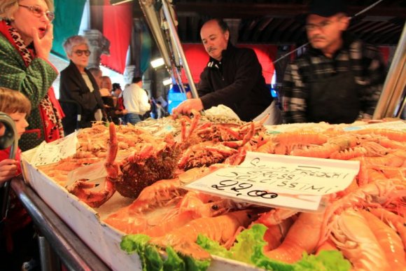 Rialto marketteki balık pazarı.