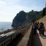 Corniglia tren istasyonundan köy merkezine giden yol, Cinque Terre, İtalya.