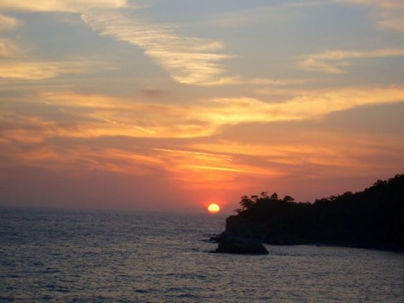 Kabak Koyunda güneşin batışı.