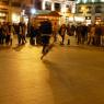 Puerta del Sol (Güneş Kapısı) Meydanında bisiklet gösterisi.