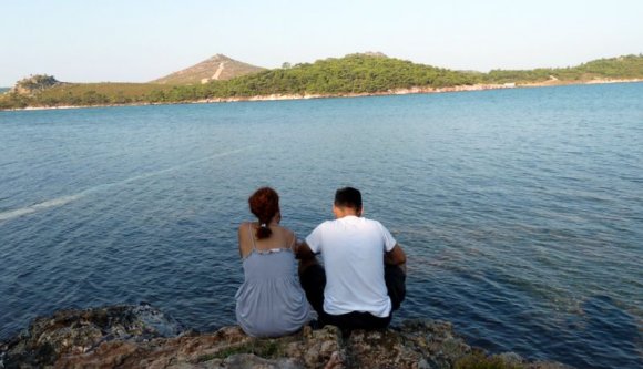 Sabah kamp yaptığımız yerde deniz.