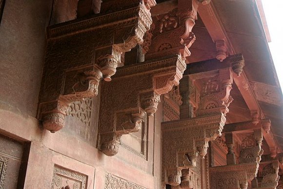 Agra - Agra Kalesi'ndeki Cihangir Sarayı'nın içinde bir detay.