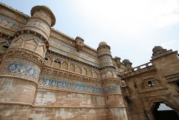 Gwalior Kalesi'nde Man Singh Sarayı.
