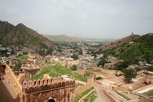 Jaipur, Amber Kalesi'nden bir görünüm.