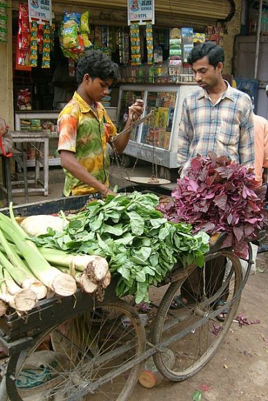 Varanasi - Sokaktaki sebze satıcısı.