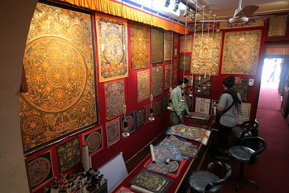Katmandu - Bodhnath, Thangka dükkanı