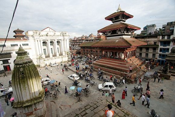 Katmandu - Durbar Square, Trailokya Mohan Narayan Tapınağı.
