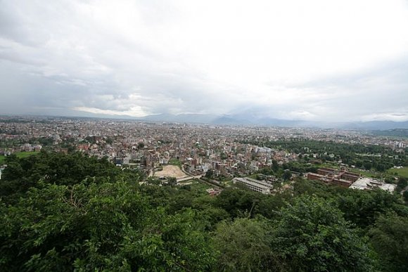 Katmandu - Swayambhunath Maymun Tapınağı'ndan Katmandu şehri
