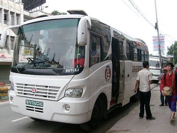 Pokhara - Katmandu Pokhara otobüsümüz.