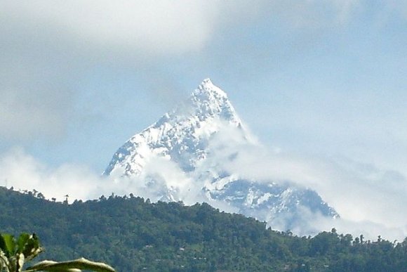 Pokhara - Machapuchare Dağı.