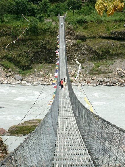 Pokhara - Seti nehrinde köprü.