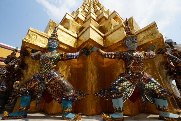 Wat Phra Kaew, Büyük Saray (Grand Palace), Bangkok.
