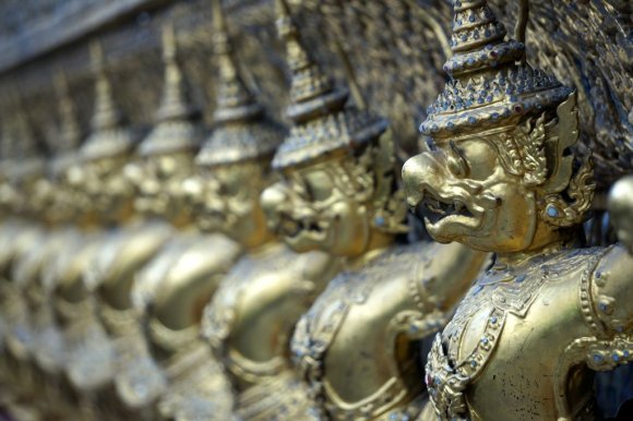 Ubosot, Wat Phra Kaew, Büyük Saray (Grand Palace), Bangkok.