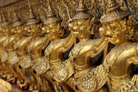 Ubosot, Wat Phra Kaew, Büyük Saray (Grand Palace), Bangkok.