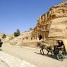 Petra'da at arabası ve atlarla yolculuk mümkün.