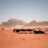 Wadi Rum - Khazali Kanyonu yakınındaki Bedevi çadırı.